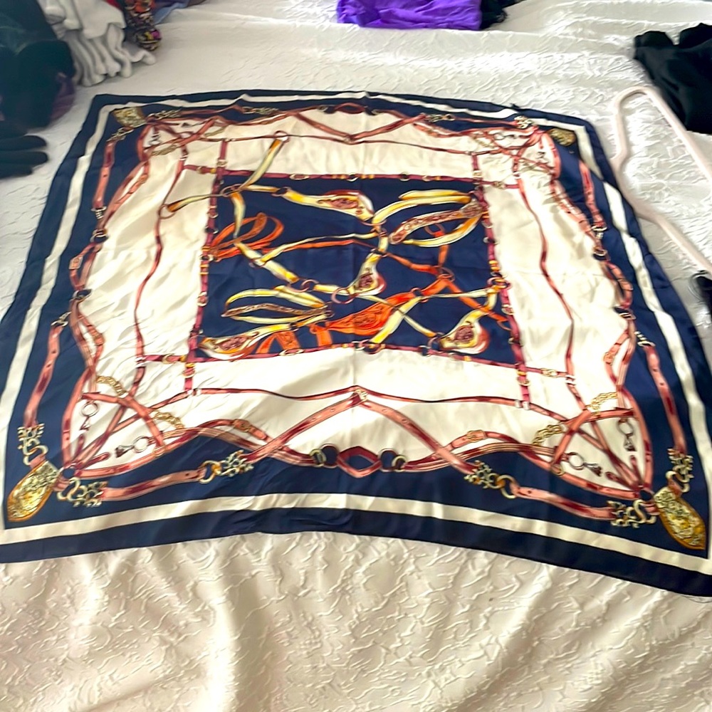 NWOT Large Square Equestrian Scarf